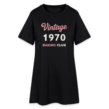Millésime 1970 – Année de naissance rétro du Baking Club - Robe T-shirt Femme - noir - Devant
