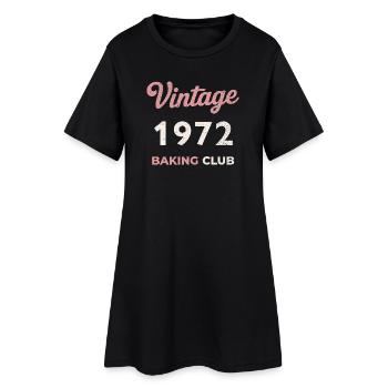 Vintage 1972 – Baking Club Retro Geburtsjahr - Frauen T-Shirt-Kleid - Schwarz - Vorne