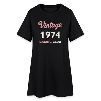 Vintage 1974 – Baking Club Retro Geburtsjahr - Frauen T-Shirt-Kleid - Schwarz - Vorne