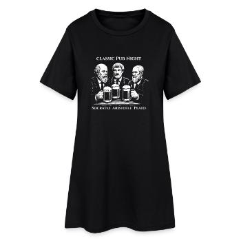 Philosophen-Pub-Nacht: Sokrates Aristoteles Platon - Frauen T-Shirt-Kleid - Schwarz - Vorne