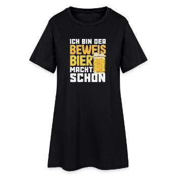 Je suis la preuve – la bière te rend belle - Robe T-shirt Femme - noir - Devant