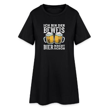 Je suis la preuve – la bière te rend belle - Robe T-shirt Femme - noir - Devant