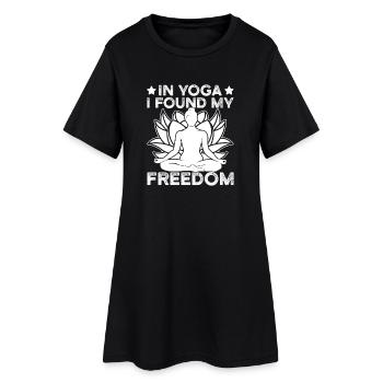 Pilates Enthusiasts In Yoga I Found My Freedom - Frauen T-Shirt-Kleid - Schwarz - Vorne