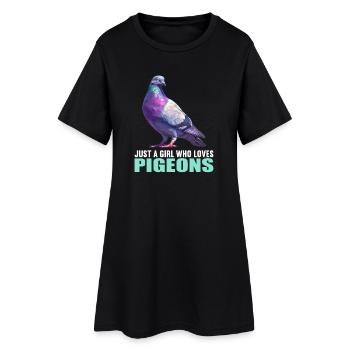 Pigeons Pigeon - Robe T-shirt Femme - noir - Devant
