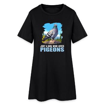 Pigeons Pigeon - Robe T-shirt Femme - noir - Devant