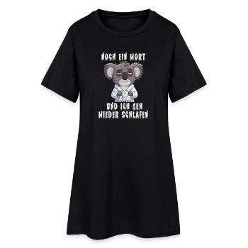 Tired Koala Morning Grouch Saying - Women’s T-Shirt Dress - black - Front