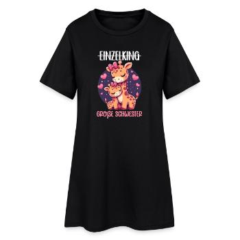 Grande Sœur Girafe Frère ou Sœur - Robe T-shirt Femme - noir - Devant