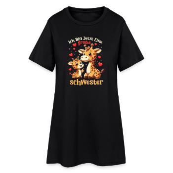 Je suis une grande sœur girafes - Robe T-shirt Femme - noir - Devant