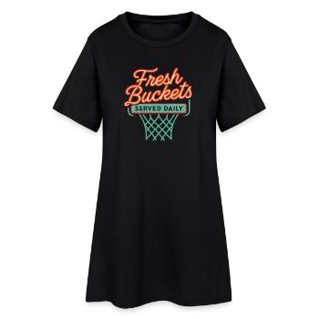 Parole de basket : humour : Idée cadeau pour joueur de basket - Robe T-shirt Femme - noir - Devant