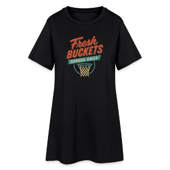 Parole de basket : humour : Idée cadeau pour joueur de basket - Robe T-shirt Femme - noir - Devant