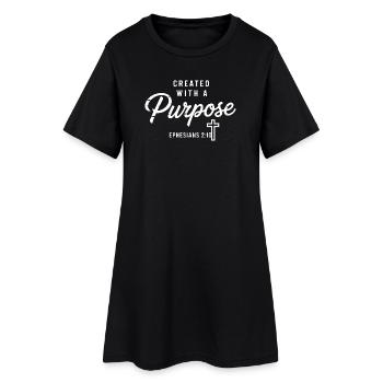 Typographie de la Croix de Foi Intentionnelle - Robe T-shirt Femme - noir - Devant