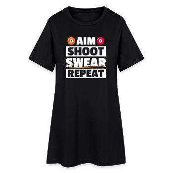 Aim shoot swear funny billiards billiard player - Women’s T-Shirt Dress - black - Front