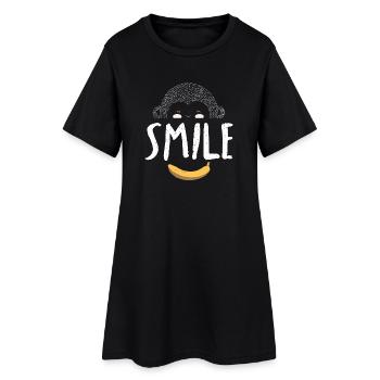 Affenlächeln Sourire de singe - Robe T-shirt Femme - noir - Devant