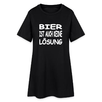 Bier - Frauen T-Shirt-Kleid - Schwarz - Vorne