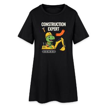 Construction worker Dino - Women’s T-Shirt Dress - black - Front