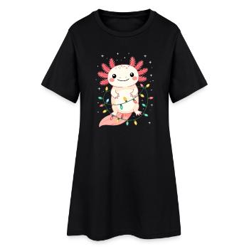 Axolotl Weihnachten Weihnachtspullover lustig süß - Frauen T-Shirt-Kleid - Schwarz - Vorne