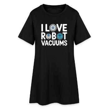 J’adore les aspirateurs robots aspirateurs robots - Robe T-shirt Femme - noir - Devant