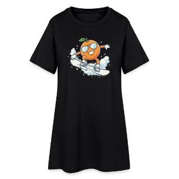 Orange Snowboard Cool avec lunettes de soleil - Robe T-shirt Femme - noir - Devant