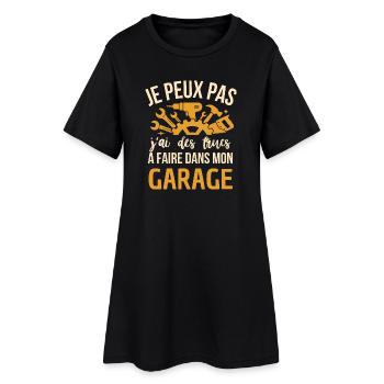 Je Peux Pas J’ai Garage Mécano Humour - Robe T-shirt Femme - noir - Devant