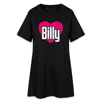 J’aime Billy Coeur Rose J’aime Billy - Robe T-shirt Femme - noir - Devant