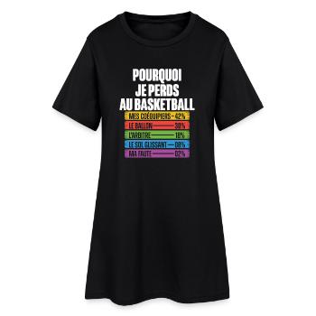 Pourquoi je perds au basket - Robe T-shirt Femme - noir - Devant