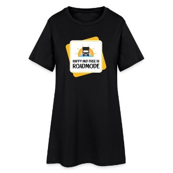 Heureux et libre en mode route – Camping-car - Robe T-shirt Femme - noir - Devant