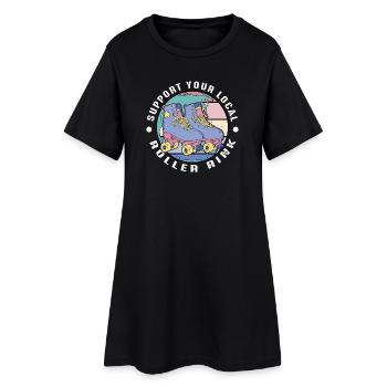 Patins à roulettes Icônes des patins à roulettes Patins à roulettes pour filles - Robe T-shirt Femme - noir - Devant