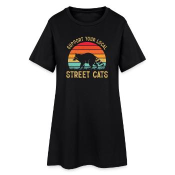 Motif de raton laveur Nature Animaux Amateurs d’animaux - Robe T-shirt Femme - noir - Devant