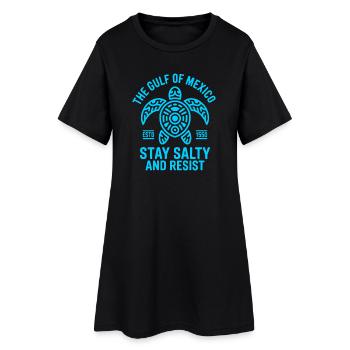 Gulf of Mexico Turtle Vintage Abzeichen - Frauen T-Shirt-Kleid - Schwarz - Vorne