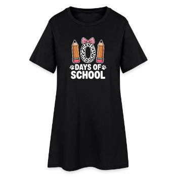 Leopard Pencil Back To School - Women’s T-Shirt Dress - black - Front