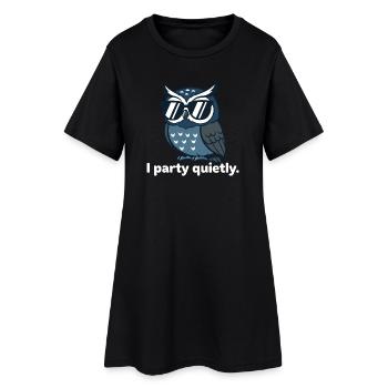 Coole Eule mit Sonnenbrille - Frauen T-Shirt-Kleid - Schwarz - Vorne