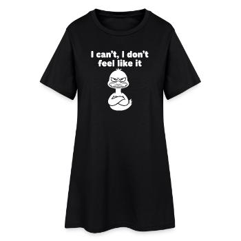 Fauler Enten Spruchmotiv - Frauen T-Shirt-Kleid - Schwarz - Vorne