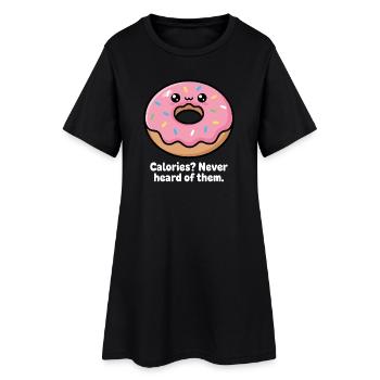 Meme du donut riant qui dit - Robe T-shirt Femme - noir - Devant