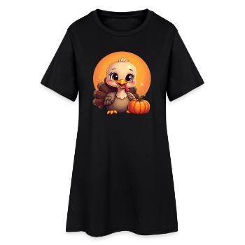 Bébé dinde de Thanksgiving - Robe T-shirt Femme - noir - Devant