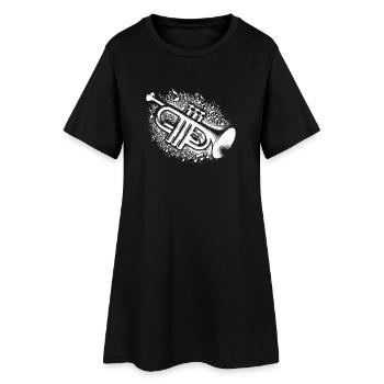 Trompettes, partitions explosives, cuivres magiques avec âme - Robe T-shirt Femme - noir - Devant