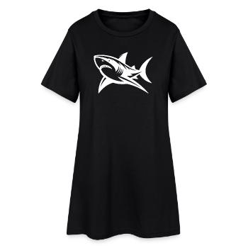 Lächeln ist schwer mit so vielen Zähnen Hai Witz - Frauen T-Shirt-Kleid - Schwarz - Vorne