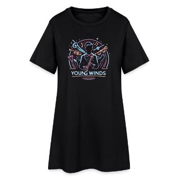 Neon Jazz Jeunes Vents - Robe T-shirt Femme - noir - Devant