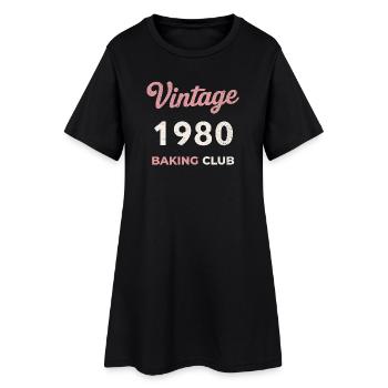 Vintage 1980 – Baking Club Retro Birth Year - Women’s T-Shirt Dress - black - Front