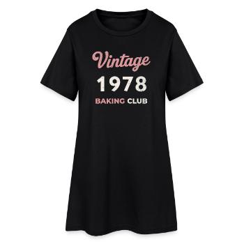 Vintage 1978 – Baking Club Retro Geburtsjahr - Frauen T-Shirt-Kleid - Schwarz - Vorne