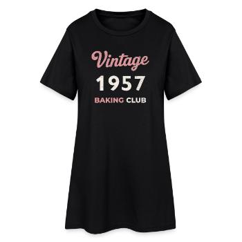 Millésime 1957 – Année de naissance rétro du Baking Club - Robe T-shirt Femme - noir - Devant