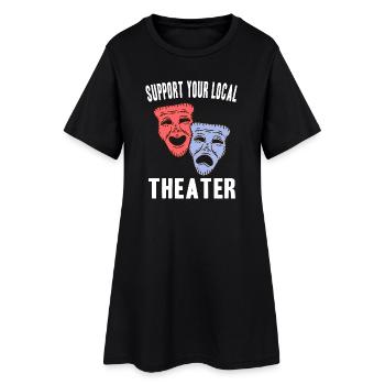 Idées cadeaux pour acteurs de théâtre - Robe T-shirt Femme - noir - Devant