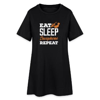 Membre du groupe de répétition du saxophone Eat Sleep Jazz - Robe T-shirt Femme - noir - Devant