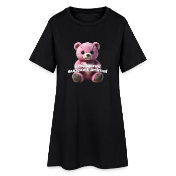 Un ours rose tendre avec un cœur - Robe T-shirt Femme - noir - Devant