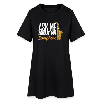 Jazz Ask Me About My Saxophone Lustiger - Robe T-shirt Femme - noir - Devant