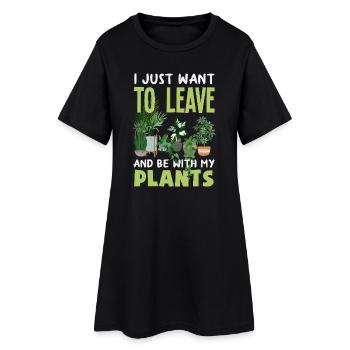 Cadeaux pour les jardins et les amoureux des plantes - Robe T-shirt Femme - noir - Devant