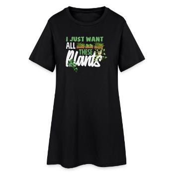 Cadeaux pour les jardins et les amoureux des plantes - Robe T-shirt Femme - noir - Devant