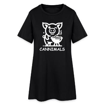 Cannimals – Édition Blanche Logo - Robe T-shirt Femme - noir - Devant