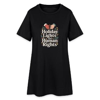 Lumières de Noël et droits de l’homme - Robe T-shirt Femme - noir - Devant