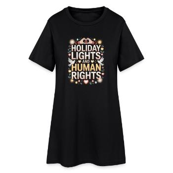 Lumières de Noël et droits de l’homme - Robe T-shirt Femme - noir - Devant