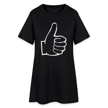 Plan du pouce levé - Robe T-shirt Femme - noir - Devant
